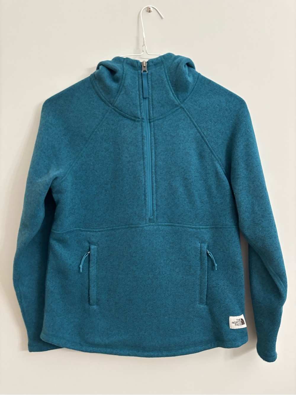 The North Face Teal Half-Zip Hooded Fleece Pullover